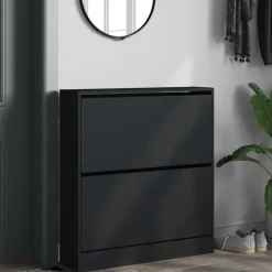 vidaXL - Schoenenrek - Zwart - Bewerkt hout - 80 x 21 x 87.5 cm