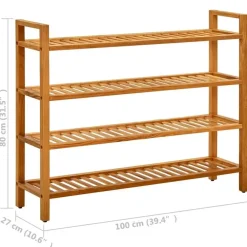 Kledingopbergers-vidaXL - Schoenrek - Bruin - Hout