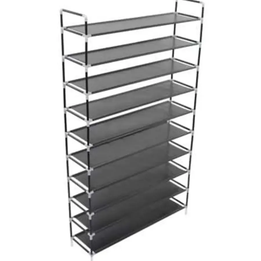 vidaXL - Schoenrek - Zwart - Stof - 100 x 29.5 x 170 cm
