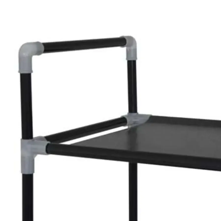 vidaXL - Schoenrek - Zwart - Stof - 100 x 29.5 x 170 cm