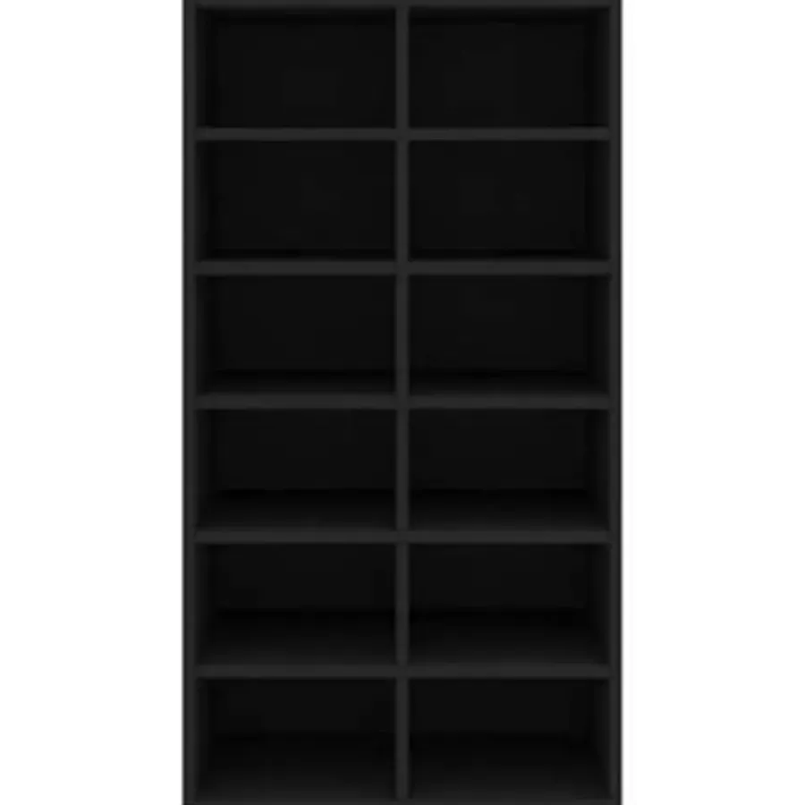 vidaXL - Schoenrek - Zwart - Bewerkt hout