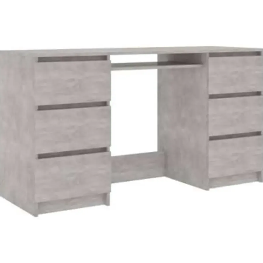 vidaXL - Schrijfbureau - Grijs - Bewerkt hout