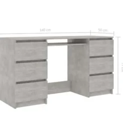 vidaXL - Schrijfbureau - Grijs - Bewerkt hout
