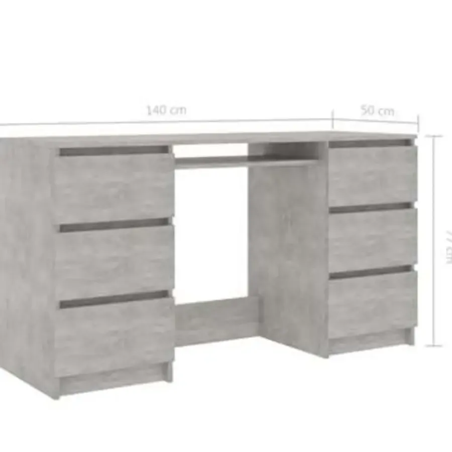 vidaXL - Schrijfbureau - Grijs - Bewerkt hout
