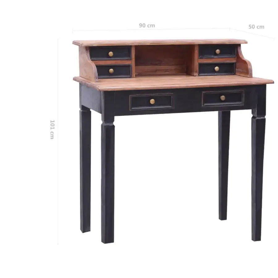 vidaXL - Schrijftafel - Bruin - Gerecycled hout
