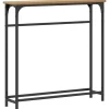 Sidetables-vidaXL - Sidetable - Artisanaal eiken - Gelaagd hout en metaal - 75x19.5x75 cm