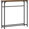 Sidetables-vidaXL - Sidetable - Oud hout - Gelaagd hout en metaal - 75x19.5x75 cm