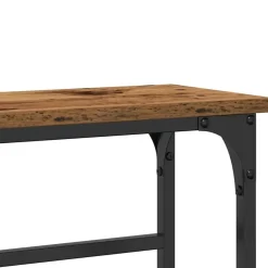 Sidetables-vidaXL - Sidetable - Oud hout - Gelaagd hout en metaal - 75x19.5x75 cm