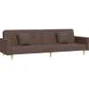 vidaXL - Slaapbank 2-zits - Taupe - Stof - Met kussens