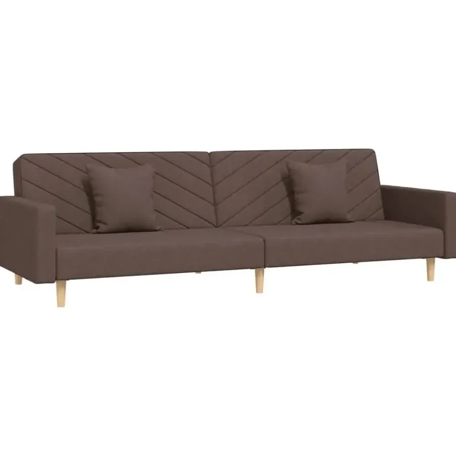 vidaXL - Slaapbank 2-zits - Taupe - Stof - Met kussens