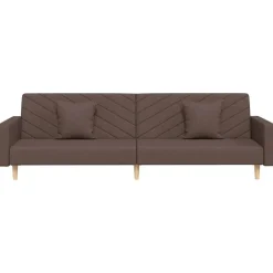 vidaXL - Slaapbank 2-zits - Taupe - Stof - Met kussens