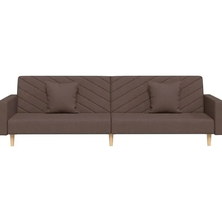 vidaXL - Slaapbank 2-zits - Taupe - Stof - Met kussens