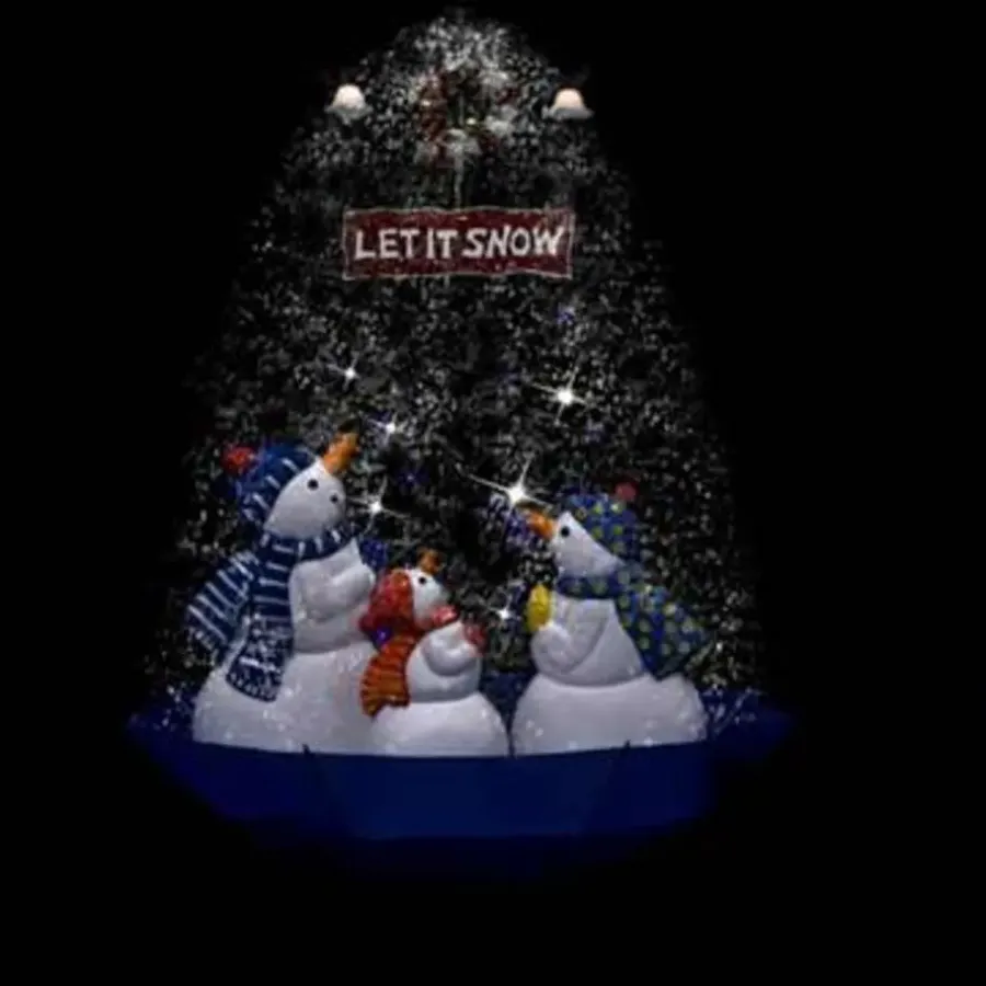 Kerstverlichting-vidaXL - Sneeuwende Kerstboom - Blauw - PVC