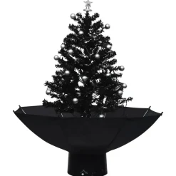 Kerstbomen-vidaXL - Sneeuwende Kerstboom - Zwart - 75 x 60 cm