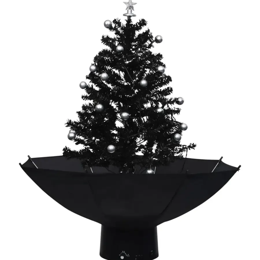 Kerstbomen-vidaXL - Sneeuwende Kerstboom - Zwart - 75 x 60 cm