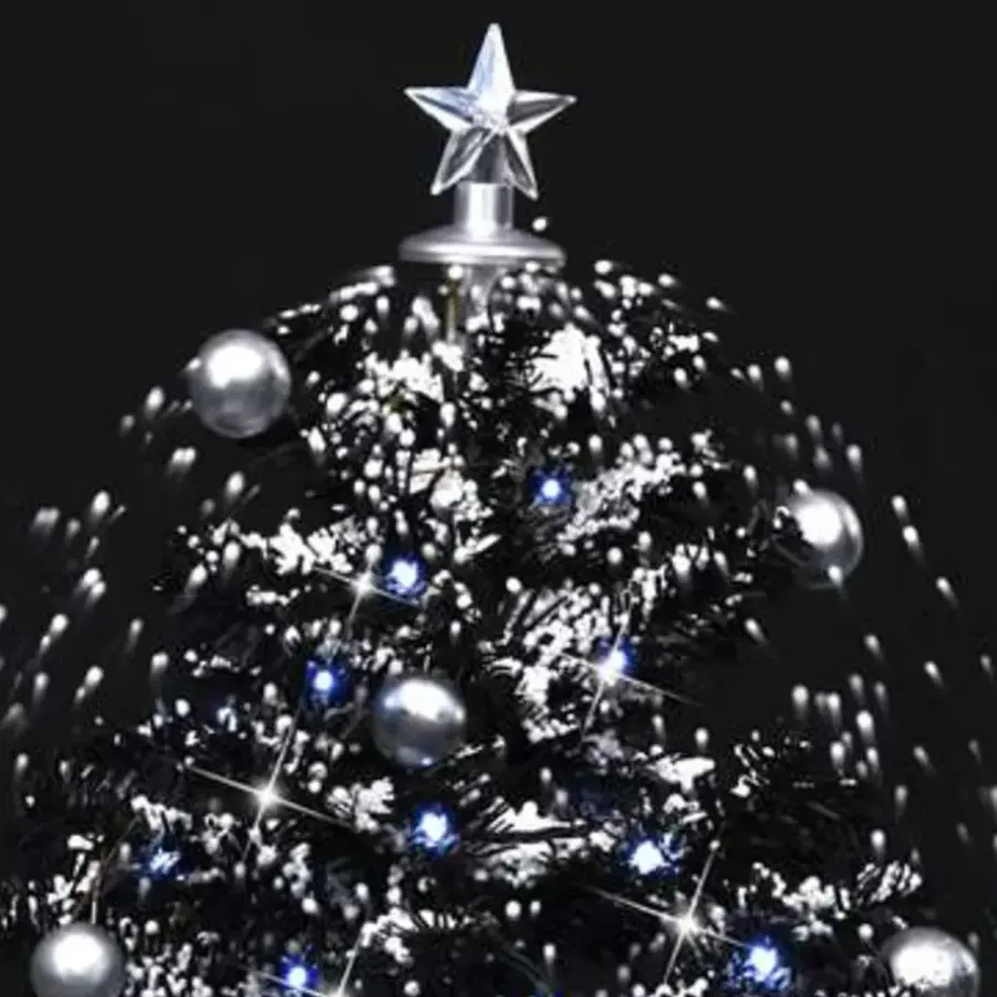 Kerstbomen-vidaXL - Sneeuwende Kerstboom - Zwart - 75 x 60 cm