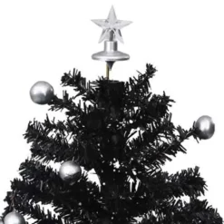 Kerstbomen-vidaXL - Sneeuwende Kerstboom - Zwart - 75 x 60 cm