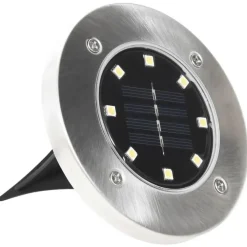 Grondspots-vidaXL - Solar Grondlamp - Zilver - Kunststof - 8 stuks