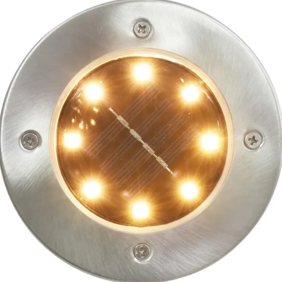 Grondspots-vidaXL - Solar Grondlamp - Zilver - Kunststof - 8 stuks