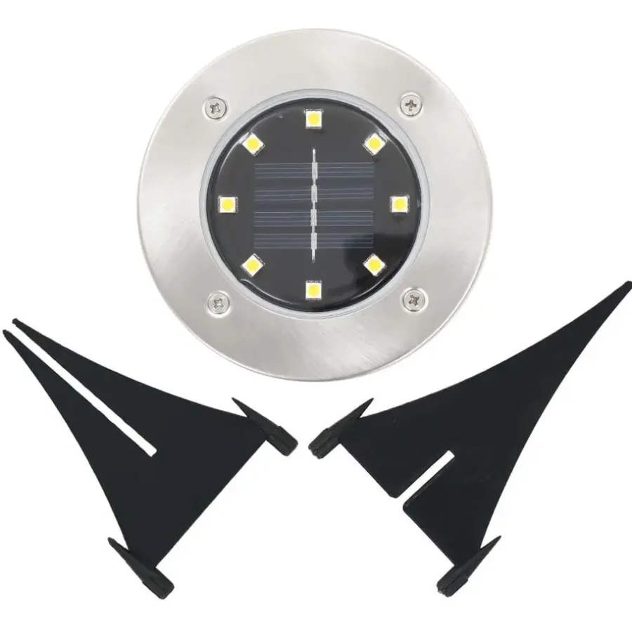 Grondspots-vidaXL - Solar Grondlamp - Zilver - Kunststof - 8 stuks