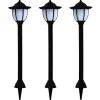 Prikspots|Solar Tuinverlichting-vidaXL - Solarlamp - Zwart - Polypropyleen - 3 stuks