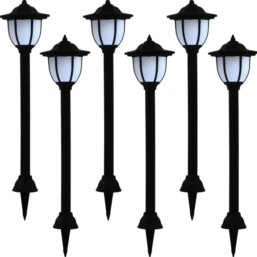 Prikspots|Solar Tuinverlichting-vidaXL - Solarlamp - Zwart - Polypropyleen - 6 stuks