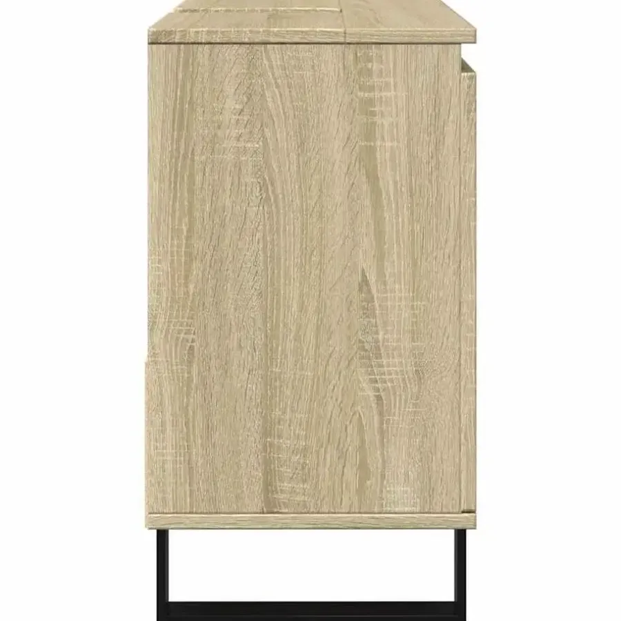 vidaXL - Sonoma eiken Wastafelonderkast met 1 deur 2 lades - 65x33x60 cm