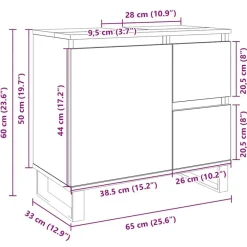 vidaXL - Sonoma eiken Wastafelonderkast met 1 deur 2 lades - 65x33x60 cm