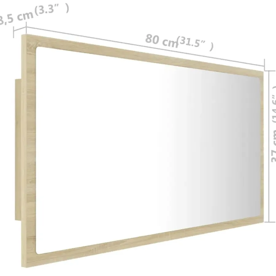 Spiegelkasten-vidaXL - Spiegel - Bruin - Bewerkt hout