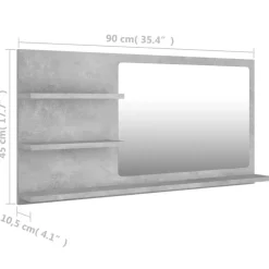 Spiegelkasten-vidaXL - Spiegel - Grijs - Bewerkt hout