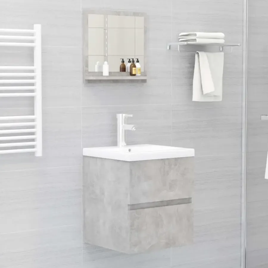 vidaXL - Spiegel - Grijs - Bewerkt hout - 40 x 10.5 x 37 cm