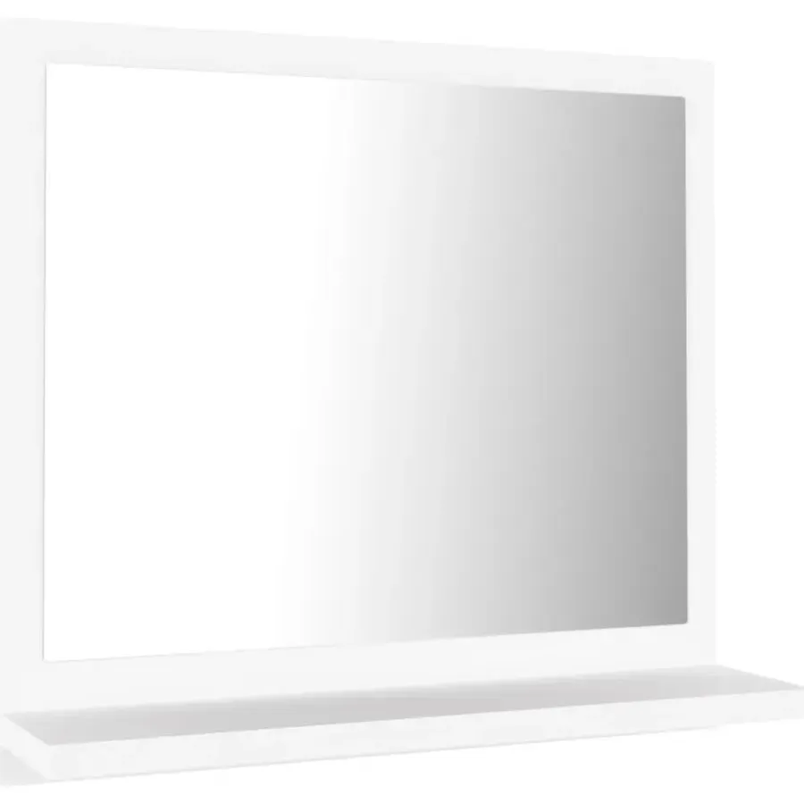 Spiegelkasten-vidaXL - Spiegel - Wit - Bewerkt hout - 40 x 10.5 x 37 cm