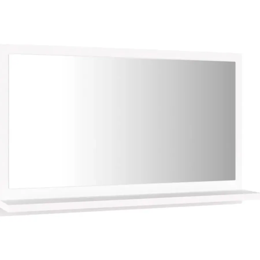 Spiegelkasten-vidaXL - Spiegel - Wit - Bewerkt hout - 60 x 10.5 x 37 cm