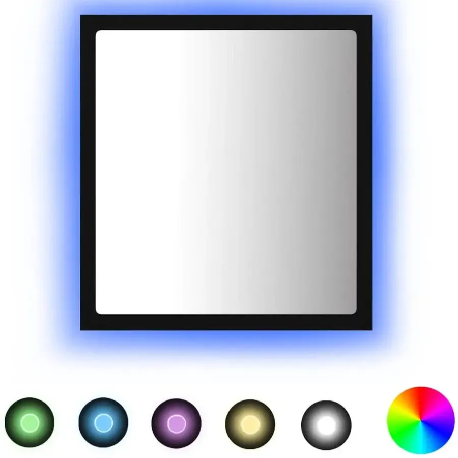 Spiegelkasten-vidaXL - Spiegel - Zwart - Bewerkt hout