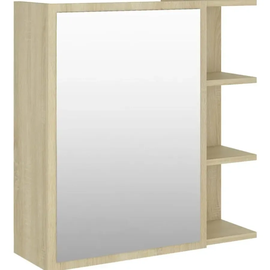 Spiegelkasten-vidaXL - Spiegelkast - Bruin - Bewerkt hout
