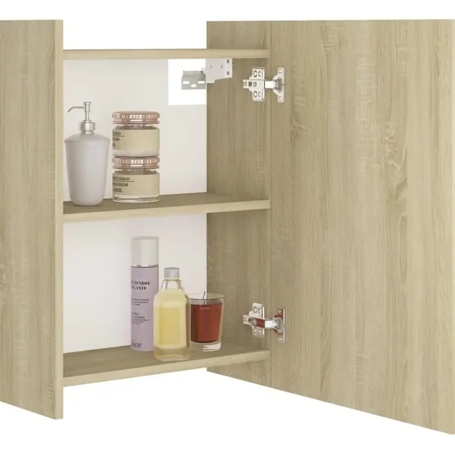 Spiegelkasten-vidaXL - Spiegelkast - Bruin - Bewerkt hout