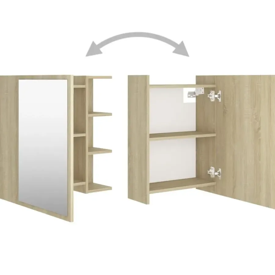 Spiegelkasten-vidaXL - Spiegelkast - Bruin - Bewerkt hout