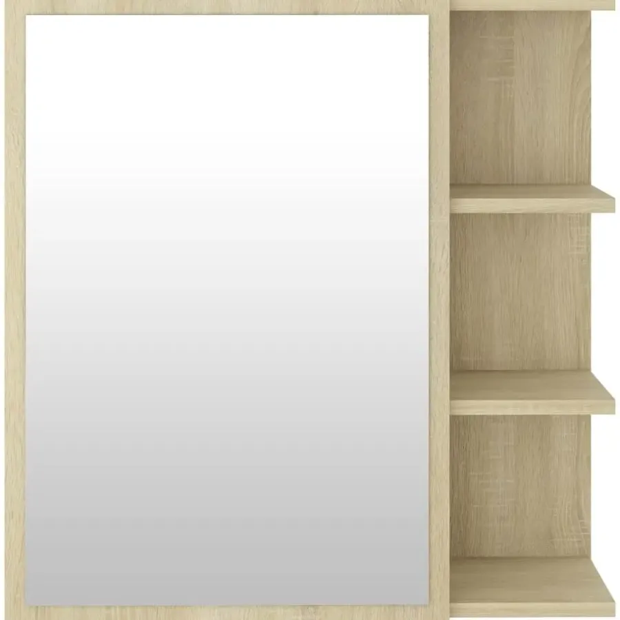 Spiegelkasten-vidaXL - Spiegelkast - Bruin - Bewerkt hout