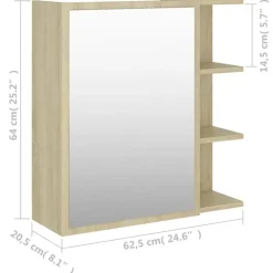Spiegelkasten-vidaXL - Spiegelkast - Bruin - Bewerkt hout