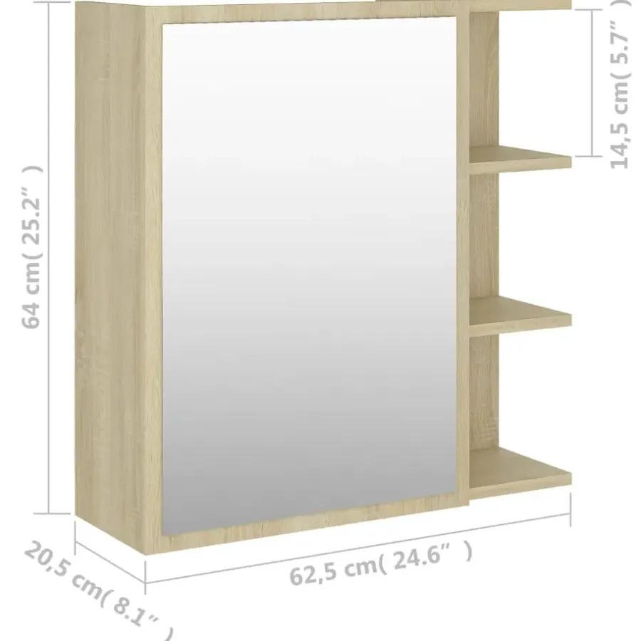 Spiegelkasten-vidaXL - Spiegelkast - Bruin - Bewerkt hout