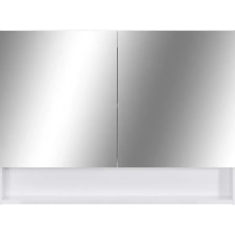 Spiegelkasten-vidaXL - Spiegelkast - Wit - MDF