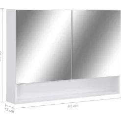 Spiegelkasten-vidaXL - Spiegelkast - Wit - MDF