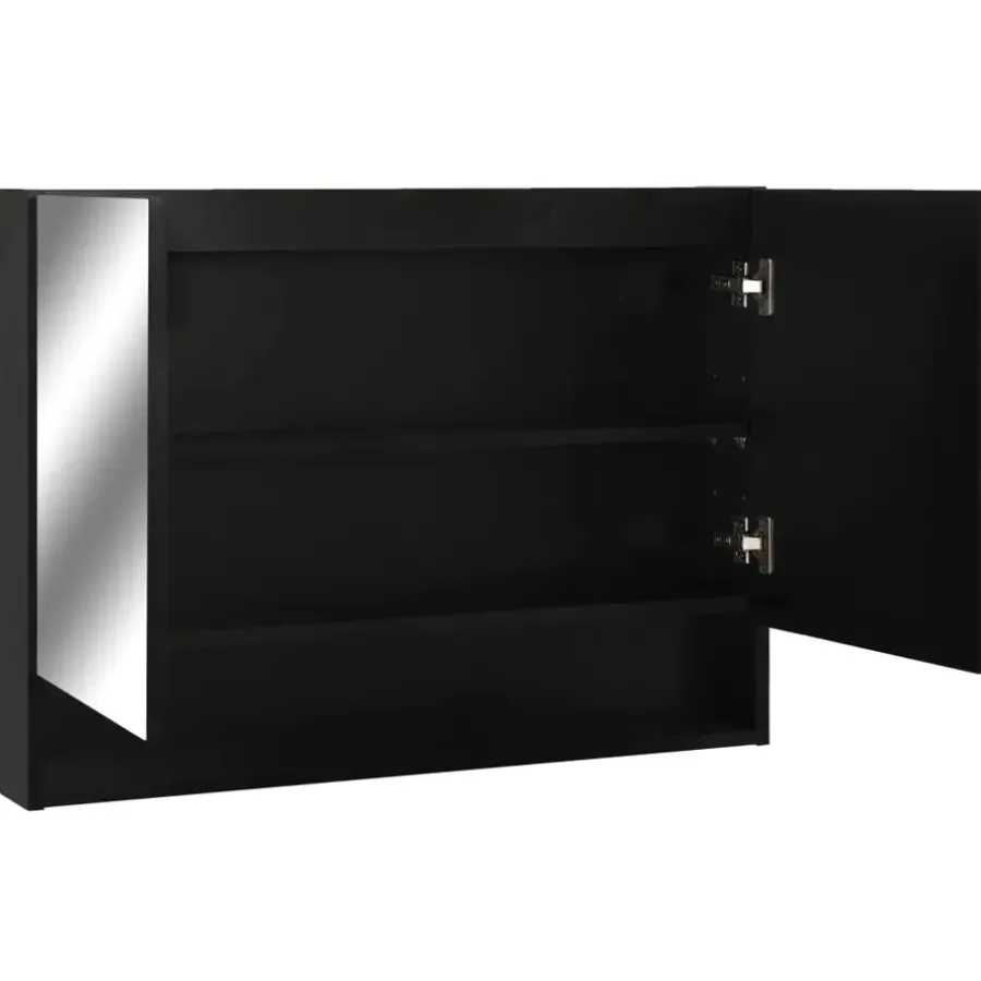 Spiegelkasten-vidaXL - Spiegelkast - Zwart - MDF