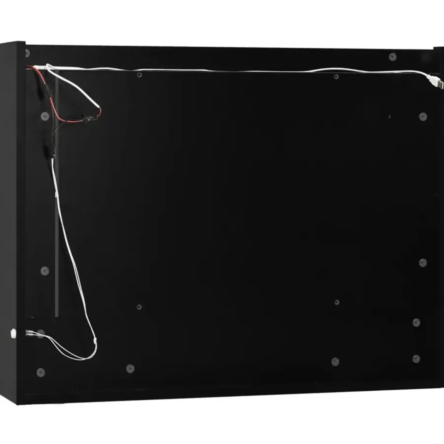 Spiegelkasten-vidaXL - Spiegelkast - Zwart - MDF