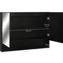Spiegelkasten-vidaXL - Spiegelkast - Zwart - MDF