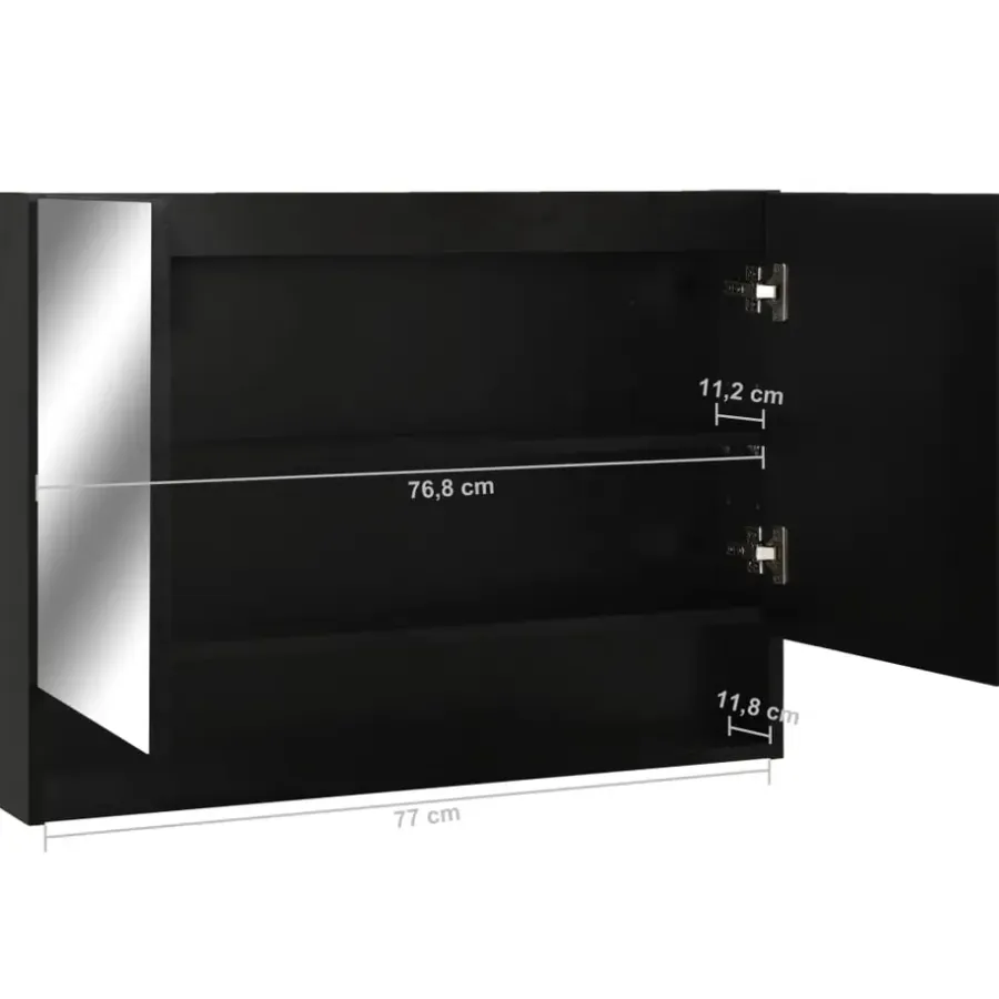 Spiegelkasten-vidaXL - Spiegelkast - Zwart - MDF