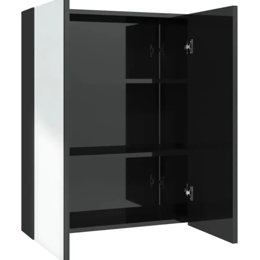 Spiegelkasten-vidaXL - Spiegelkast - Zwart - MDF
