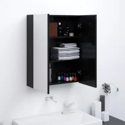 Spiegelkasten-vidaXL - Spiegelkast - Zwart - MDF