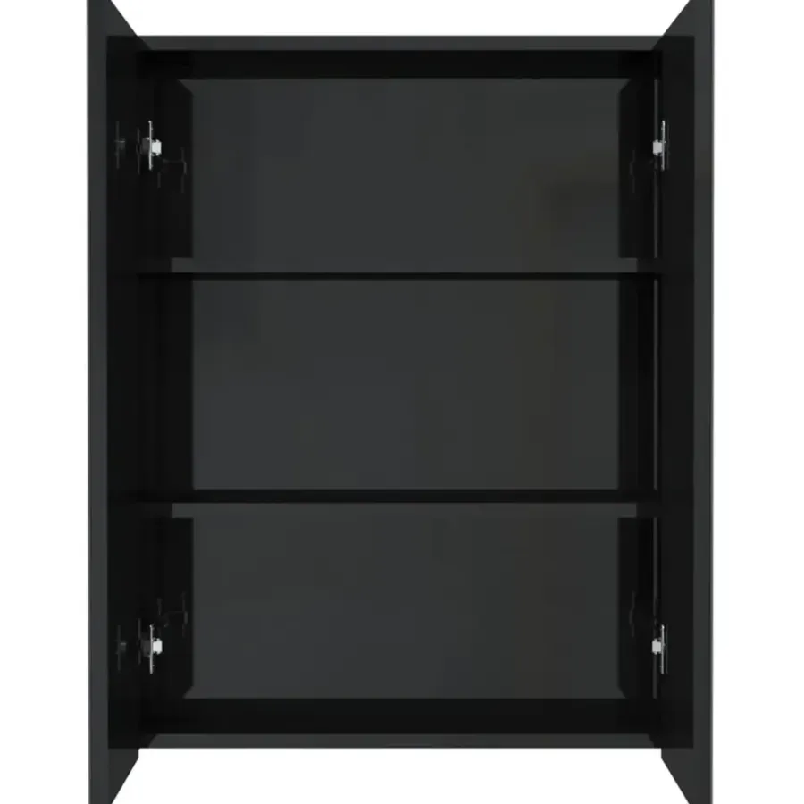 Spiegelkasten-vidaXL - Spiegelkast - Zwart - MDF