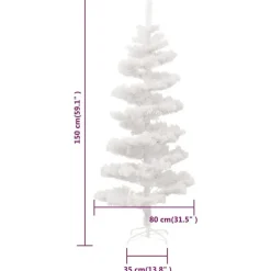 Kerstbomen-vidaXL - Spiraalkerstboom - Wit - 150 x 80 cm
